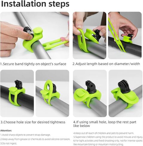 TELESIN Camera 360 Strap Mount Flexible Wrap Band Bike Motorcycle Handlebar Tube Roll Bar Stick Pole Ski Holder Accessories for GoPro Max Hero 12 11 10 9 Insta360 Ace Pro X3 DJI Action 3 4 Osmo Pocket in Saudi Arabia