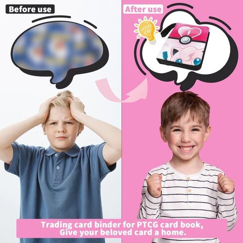 حافظة بطاقات لـ PTCG، حامل بطاقات تجارية يناسب 400 بطاقة رياضية، حافظة ألبوم لهواة جمع البطاقات بأربعة جيوب مع 50 كمًا، كتاب بطاقات هدية للأولاد والبنات (PKM001) in Kuwait