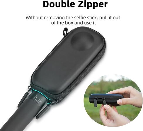 حقيبة حمل صغيرة لجهاز Insta360 X3/X2، حافظة واقية محمولة من جلد البولي يوريثان وبطانة من القطيفة، حقيبة تخزين مقاومة للخدش والغبار لملحقات كاميرا الحركة (رمادي)... in Kuwait