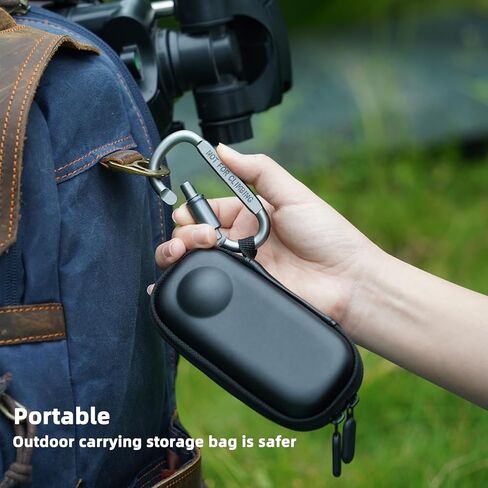 حقيبة حمل صغيرة لجهاز Insta360 X3/X2، حافظة واقية محمولة من جلد البولي يوريثان وبطانة من القطيفة، حقيبة تخزين مقاومة للخدش والغبار لملحقات كاميرا الحركة (رمادي)... in Kuwait