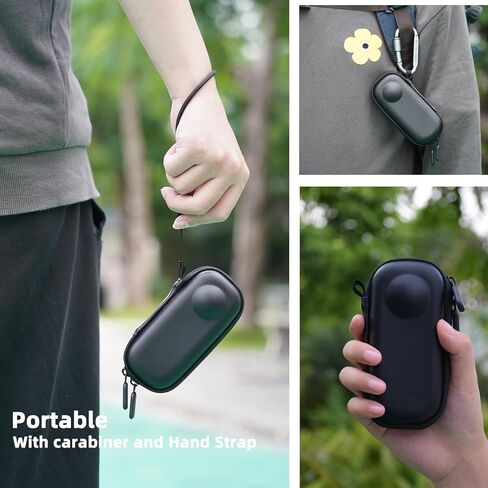 حقيبة حمل صغيرة لجهاز Insta360 X3/X2، حافظة واقية محمولة من جلد البولي يوريثان وبطانة من القطيفة، حقيبة تخزين مقاومة للخدش والغبار لملحقات كاميرا الحركة (رمادي)... in Kuwait