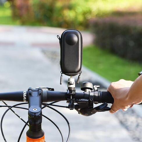 حقيبة حمل صغيرة لجهاز Insta360 X3/X2، حافظة واقية محمولة من جلد البولي يوريثان وبطانة من القطيفة، حقيبة تخزين مقاومة للخدش والغبار لملحقات كاميرا الحركة (رمادي)... in Kuwait