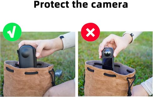 حقيبة حمل صغيرة لجهاز Insta360 X3/X2، حافظة واقية محمولة من جلد البولي يوريثان وبطانة من القطيفة، حقيبة تخزين مقاومة للخدش والغبار لملحقات كاميرا الحركة (رمادي)... in Kuwait