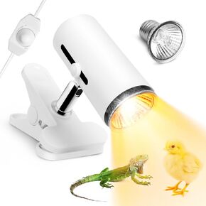Reptile Heat Lamp with 50W UVA UVB Light Bulb, Basking Spot Light Tortoise Sun Lamp, Heating Lamp for Turtle, Beared Dragon, Lizard, Snake, Amphibians
