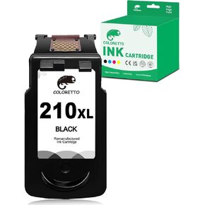 COLORETTO Remanufactured Printer Ink Cartridge Replacement for Canon-PG210XL 211XL to use with PIXMA MP230 MP240 MP250 MP260 MP270 MP490 MP495 MX320 MX350 IP2700 IP2702(1 Black+1 Color) Combo Pack