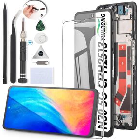 YWLRONG Display for OnePlus Nord N30 5G Screen Replacement LCD Touch Screen Digitizer Assembly for Nord CPH2513 CPH2515 with Tools（with Frame）