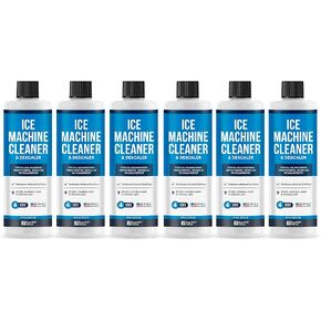 Essential Values Ice Machine Cleaner (6 Pack/CASE), Nickel Safe Descaler | Scale Remover, Universal Application for Whirlpool 4396808, Manitowac, Ice-O-Matic, Scotsman, Follett Ice Makers, 16OZ