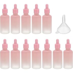 PATIKIL 10ml Glass Dropper Bottle, 12Pcs Leakproof Essential Oils Sample Liquid Perfume Container with Eye Dropper Funnel for Storage Home Travel, Pink in Saudi Arabia