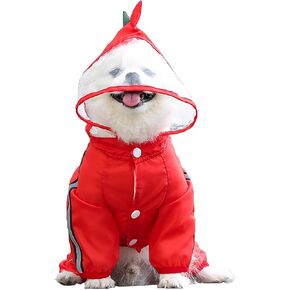 Dog Raincoat with Hood, Waterproof Full-Coverage Reflective Rain Jacket Quick-Drying Rain Poncho and Shoes for Small Medium Large Dogs,Green,S