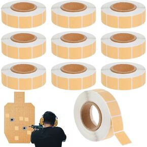 9 Rolls of Target Stickers, Rectangular Target Pasters, Self-Adhesive Target Stickers for Shooting Range, 1000 Pcs Per Roll, Suitable for Shooting Range Practice (9000 PCS)