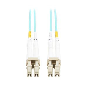 Tripp Lite Eaton Series Fiber Patch Cable, 6 Meters / 19.6 Feet, LC to LC Fiber Optic Cable, 10Gb OM3 Multimode Duplex, 50/125um, Aqua, TAA Compliant, Lifetime Manufacturer's Warranty (N820-06M-TAA)