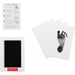 Green Pollywog | Clean Touch Inkless Ink Pad | Non-Toxic, Extra-Large | Baby Footprint Kit | Handprint Kit | Baby Safe Ink | Newborn Footprint Kit | Baby Ink Pad | Paw Print Stamp Pad for Dogs