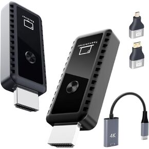 Kihoplly Wireless HDMI Transmitter and Receiver 4K, Plug & Play Wireless HDMI Extender Supported 2.4/5GHz Dual Band Smart Handovers, 100FT HDMI Wireless for PC/Projector/TV Box，No App/Bluetooth Needed