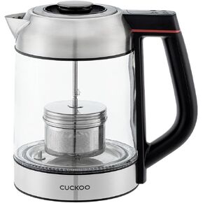 CUCKOO Electric Tea Kettle with Infuser, Glass Tea Kettle Electric with Temperature Control, 7 Heat Settings with Easy To Read LED Lights, Electric Water Kettle With 1.7 Liter Capacity (CK-G170BS)