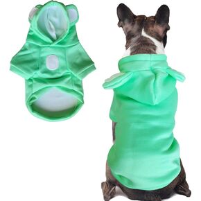 Jecikelon Dog Cold Weather Coat Winter Clothing Warm Puppy Hoodies Sweatshirt for Small Dogs Cats Soft Hooded Pet Clothes Suéter para Perros (Small, Yellow)