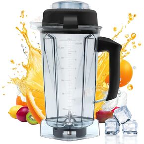 64OZ 5200 Blender Pitcher Fit for vitamix Classic C-Series Blender Replace 5200 6300 5000 5500 4200 4500 750 60865 62827 001195 ect Container,Lid Alloy-Blade SoftGrip Handle Pour-Spout 1 YEAR WARRANTY