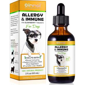 Allergy Support for Dogs, 180PC Allergy Aid Chewable Tablets for Seasonal Allergy, Supports Immune Function, Dry & Itchy Skin Relief, Dog Supplement Vitamins Tablets - 180 Tablets/Chicken Flavor