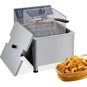 Towallmark 22L Electric Fryer, 23.2QT Fryers With Baskets Large, 3400W Portable Deep Fryer For Restaurant And Home Use, Electric Deep Fryer With Basket And Lid