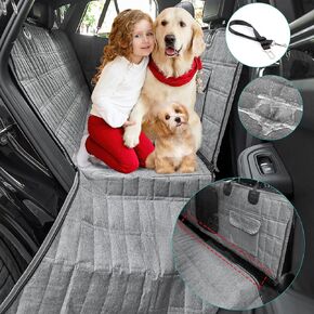MILA&LOUIS Dog Back Seat Cover Hard Bottom, Large Space Car Seat Cover Dog with Window, Back Seat Cover for Dogs, Premium and Sturdy, Car Seat Cover for Dogs Back Seat, Hard Back Seat Extender for Dog