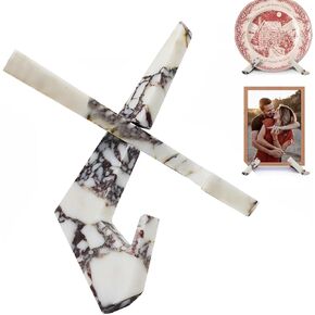 Natural Marble Stand, Mobile Phone/Tablet/CD/Photo Frame Holder, Decorative Display Shelf for Living Room, Entrance, Kitchen (smaller)