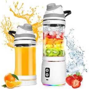 Portable Blender, 300W Personal Mini Blender for Shakes and Smoothies, 24oz Compact Travel Blender with 6000mah USB-C Rechargeable, Intelligent Cleaning Travel Lid & BPA-Free Bottle (Black)