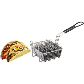 4 Shell Taco Fryer Basket, Tortilla Fryer Basket, V-Shaped Taco Shell Mold for Frying With Grip Handle for Kitchen Fried Chichen Shop