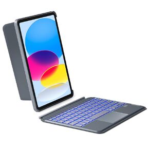Inateck for iPad Pro 11 inch Case with Keyboard, Compatible with iPad Air 6/5/4,iPad Pro 11" 4/3/2/1,Detachable iPad Keyboard Case with 7-Color Backlight and Touchpad, KB04111 Gray