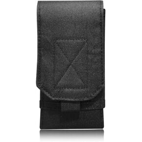 Tactical Molle Phone Case Bag Cover Loop Belt Holster Pouch Compatible with iPhone 14 Plus/14 Pro Max/14 Pro/13 Pro Max/13 Pro/13/12 Pro Max/11 Pro Max/Xs Max (Black)