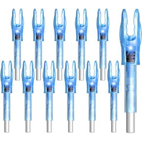 12PCS G Lighted Nocks for Arrows with .165 .204 .233 .244 .246 Inside Diameter Bolts with X, H, S, GT Bushings