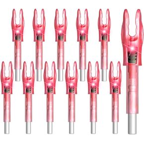 12PCS G Lighted Nocks for Arrows with .165 .204 .233 .244 .246 Inside Diameter Bolts with X, H, S, GT Bushings
