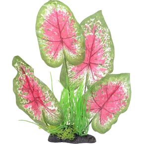 CNZ Aquarium Decor Fish Tank Decoration Ornament Artificial Plastic Plant Green (13-inch Green/Red)