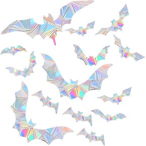 HAPBEAR 48PCS Bird Window Decals for Bird Strikes - Anti-Collision Window Decals to Save Birds from Window Collisions,Non Adhesive Reusable Vinyl Rainbow Window Stickers for Birds