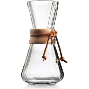 Chemex Pour-Over Glass Coffeemaker - Hand Blown Series - 3-Cup - Exclusive Packaging