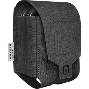 NEXT STATION Double Handcuff Pouch,MOLLE Handcuff Holster fits Multiple Cuffs,Handcuff Case for Duty Belt Tactical Vest Law Enforcement Security Officer Accessories Handcuff Holder Quick Release