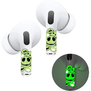 ROCKMAX Luminous AirPod Pro Skins, AirPods Pro 2 Sticker Glow in The Dark, AirPods Skin Wraps Decoration with Easy Installation Tool (208YG)