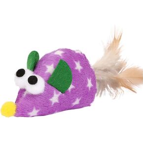 Purple Kitten Toy Multi-Color Plush Mouse Interactive Toy Funny Cat Toy Cat Feather Toy Cat Supplies,Toys,Cats