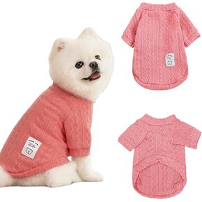 Winmany Small Medium Dogs Sweater Cat Winter Turtleneck Clothes Chihuahua Yorkie Puppy Solid Outfit (Black, Large)