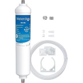 Waterdrop Inline Ice Maker and Refrigerator Filter, NSF Certified High Capacity Drinking Water Filtration System with Direct Connect Fittings, Reduces Chlorine, Bad Taste & Odor