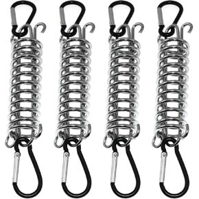 Maxmoral 12PCS Tent Mounting Strap Buckle Spring Windline Buckle Hiking Buckle Steel Awning Mounting Strap Buckle Hammock Chair Chrome Spring Strong Wind Outdoor Camping Buckle Hammock Buckle