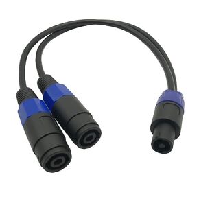 50cm Speakon Splitter Cable,Speak-on Break Out Cable Speakon Male to Dual Female Cable