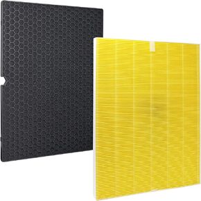Fette Filter - 116131 Premium True HEPA H13 Replacement Filter I Compatible with Winix C555 Air Purifier 2 Ture HEPA H13 Filters + 2 Enhanced Activated Carbon Filter Compare to Winix 116131 Filter I