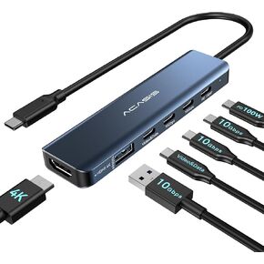 ACASIS USB C Docking Station Dual Monitor 4K@60Hz,USB C Hub 10Gbps with 1 HDMI,1 USB C Video Output,3 USB 10Gbps,100W PD, USB to USB C Multiport Adapter Splitter for Portable Monitor, Windows, Mac OS