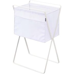 Yamazaki Home Tower Space Saving Storage Hamper - Elevated, 27.6" - Steel - 9.8 Gallons, 35 Liters
