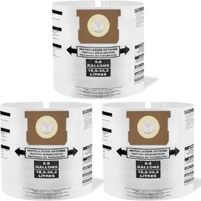 10 Pack Vacuum 90661 Type E Replacement Bags for Shop Vac 5-8 Gallon Vacuum 90661,Type E-9066100,906-611,9066133,Type H-90671,9067100 Disposable Collection Filter Bags