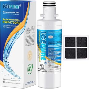 ICEPURE ADQ747935 Refrigerator Water Filter and Air Filter Replacement for LG ® LT1000P®,MDJ64844601, Kenmore Elite 9980, ADQ74793501 LT1000PC ® ADQ74793502, LMXS28626S, LFXS26973S, LT120F®, 4PACK