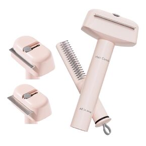 3 In 1 Pet Dematting Tool, Dog Flea Lice Combs for Grooming, Undercoat Rake & Dematting Comb for Detangling Matted or Knotted Undercoat Hair, Great for Short or Long-haired Dogs & Cats -White
