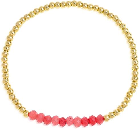 Gold Beaded Gemstone Bracelets for Women, Boho Handmade Natural Stones Stretch Stackable Bracelet Prom Jewelry Gift. in Kuwait