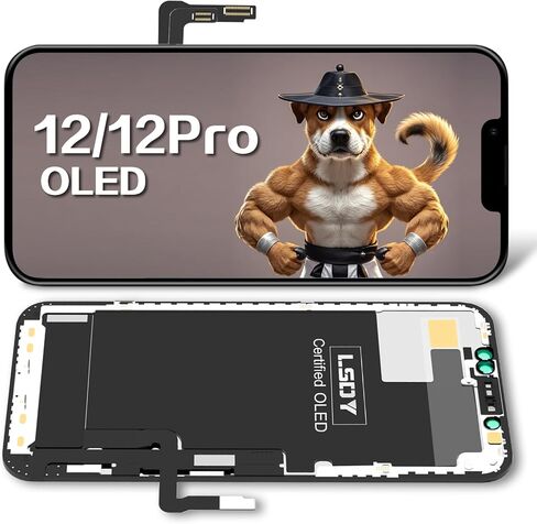 OLED for iPhone 12/12 Pro Screen Replacement 6.1 inch,3D Touch Display Digitizer Screen Frame Assembly for A2403, A2172, A2402, A2404,A2407, A2341, A2406, A2408（OLED COF FHD,NO Tools Kit） in Saudi Arabia