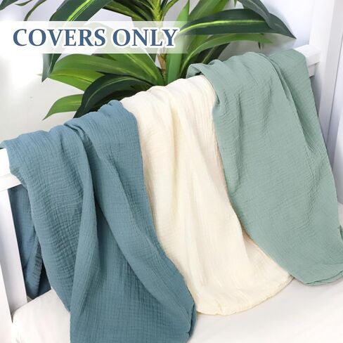 Hooyax Muslin Baby Lounger Cover, 100% Cotton Durable Newborn Lounger Cover, Soft and Breathable Infant Lounger Cover for Boys Girls, Covers Only (Yellow) in Saudi Arabia