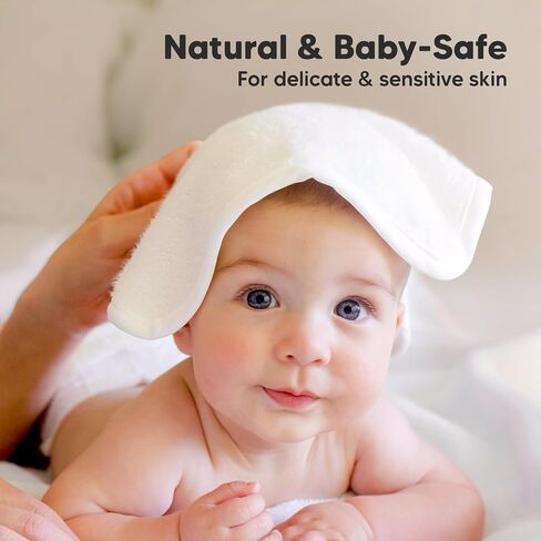 6-Pack Organic Baby Washcloths – Soft Bamboo Washcloth, Baby Wash Cloths, Baby Wash Cloth for Newborn, Kids, Baby Towels, Baby Bath Essentials, Face Towel, Face Cloths for Washing Face (White) in Kuwait